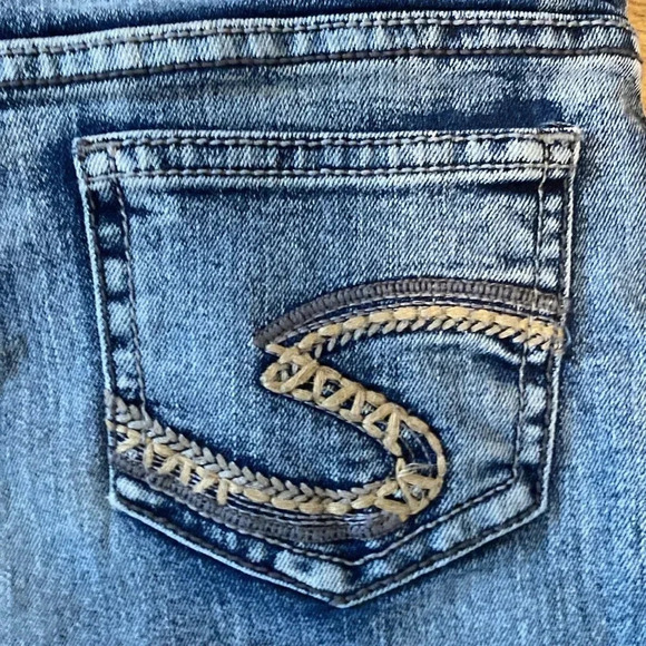 Girls silver skinny jeans - Picture 4 of 5